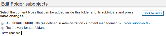 Folder subobjects